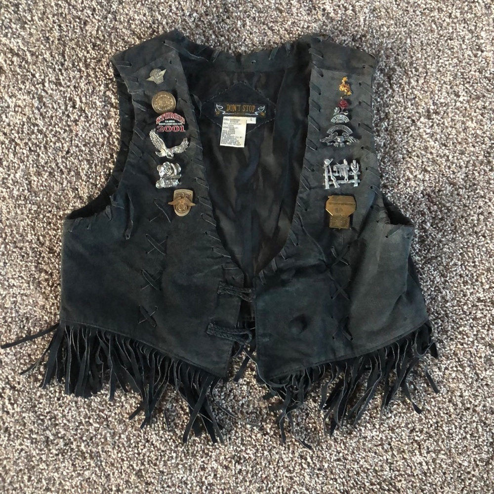 Vintage Leather Biker Vest